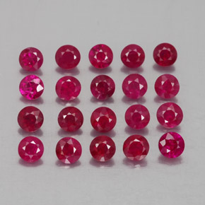 Pedras preciosas de rubi vermelho natural de  ct, corte redondo, VS-SI