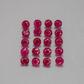 Pedras preciosas de rubi vermelho natural de  ct, corte redondo, VS-SI