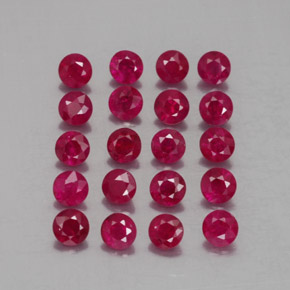 Pedras preciosas de rubi vermelho natural de  ct, corte redondo, VS-SI