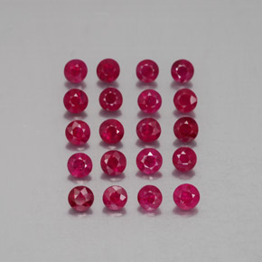 Pedras preciosas de rubi vermelho natural de  ct, corte redondo, VS-SI