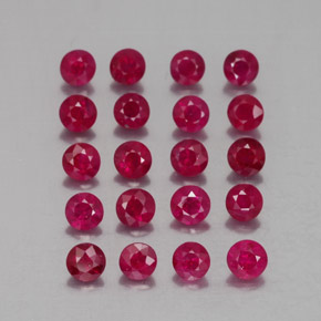 Pedras preciosas de rubi vermelho natural de  ct, corte redondo, VS-SI