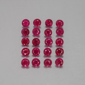 Pedras preciosas de rubi vermelho natural de  ct, corte redondo, VS-SI