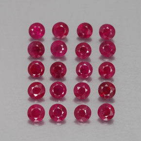 Pedras preciosas de rubi vermelho natural de  ct, corte redondo, VS-SI
