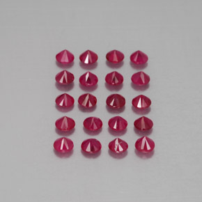 Pedras preciosas de rubi vermelho natural de  ct, corte redondo, VS-SI