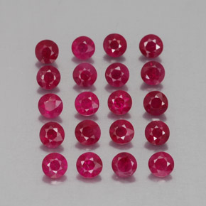 Pedras preciosas de rubi vermelho natural de  ct, corte redondo, VS-SI