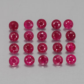 Pedras preciosas de rubi vermelho natural de  ct, corte redondo, VS-SI