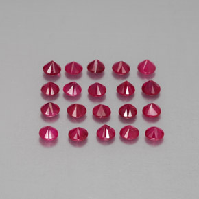 Pedras preciosas de rubi vermelho natural de  ct, corte redondo, VS-SI