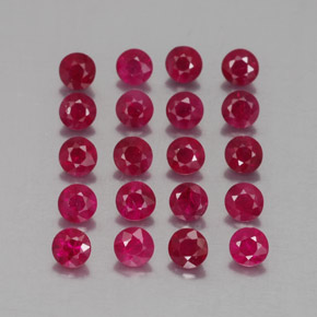 Pedras preciosas de rubi vermelho natural de  ct, corte redondo, VS-SI