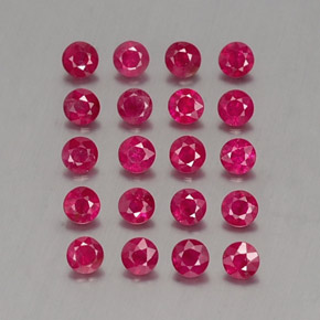Pedras preciosas de rubi vermelho natural de  ct, corte redondo, VS-SI