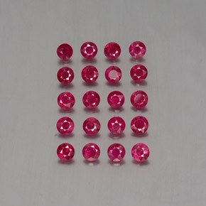 Pedras preciosas de rubi vermelho natural de  ct, corte redondo, VS-SI