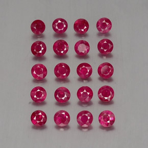Pedras preciosas de rubi vermelho natural de  ct, corte redondo, VS-SI