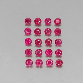 Pedras preciosas de rubi vermelho natural de  ct, corte redondo, VS-SI
