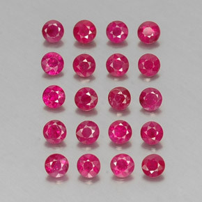 Pedras preciosas de rubi vermelho natural de  ct, corte redondo, VS-SI