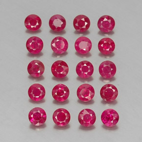 Pedras preciosas de rubi vermelho natural de  ct, corte redondo, VS-SI