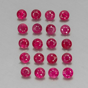 Pedras preciosas de rubi vermelho natural de  ct, corte redondo, VS-SI