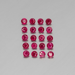 Pedras preciosas de rubi vermelho natural de  ct, corte redondo, VS-SI
