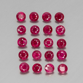 Pedras preciosas de rubi vermelho natural de  ct, corte redondo, VS-SI