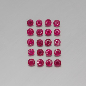 Pedras preciosas de rubi vermelho natural de  ct, corte redondo, VS-SI