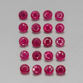 Pedras preciosas de rubi vermelho natural de  ct, corte redondo, VS-SI