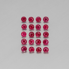Pedras preciosas de rubi vermelho natural de  ct, corte redondo, VS-SI