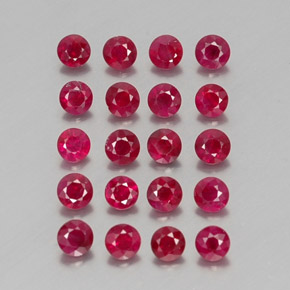 Pedras preciosas de rubi vermelho natural de  ct, corte redondo, VS-SI