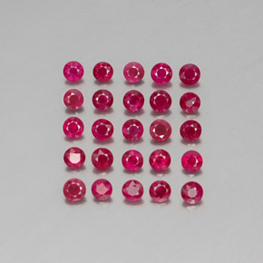 Pedras preciosas de rubi vermelho natural de  ct, corte redondo, VS-SI