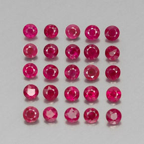 Pedras preciosas de rubi vermelho natural de  ct, corte redondo, VS-SI
