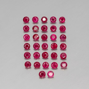 Pedras preciosas de rubi vermelho natural de  ct, corte redondo, VS-SI