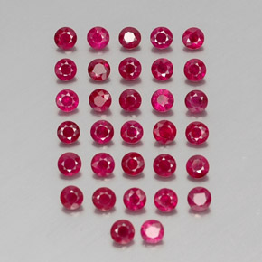 Pedras preciosas de rubi vermelho natural de  ct, corte redondo, VS-SI