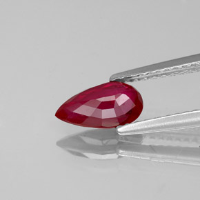 Rubi vermelho natural 1,02ct, formato de pêra, VS