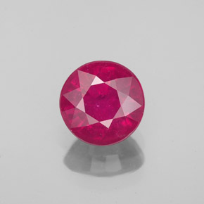 Rubi vermelho natural 1,70ct, corte redondo, VS-SI