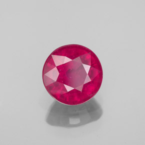 Rubi vermelho natural 1,70ct, corte redondo, VS-SI