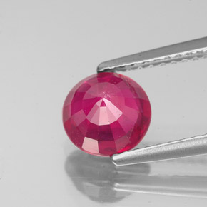 Rubi vermelho natural 1,70ct, corte redondo, VS-SI