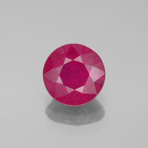 Rubi vermelho natural 1,63ct, corte redondo, VS-SI