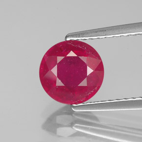 Rubi vermelho natural 1,73ct, corte redondo, VS-SI