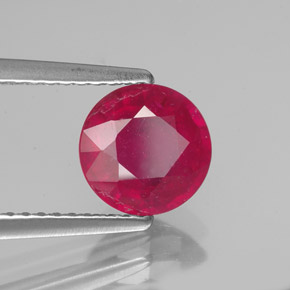 Rubi vermelho natural 1,73ct, corte redondo, VS-SI