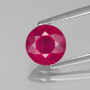 Rubi vermelho natural 1,56ct, corte redondo, VS-SI
