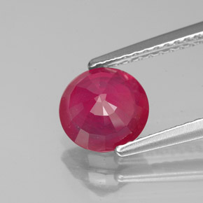Rubi vermelho natural 1,56ct, corte redondo, VS-SI