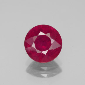 Rubi vermelho natural 1,80ct, corte redondo, VS-SI