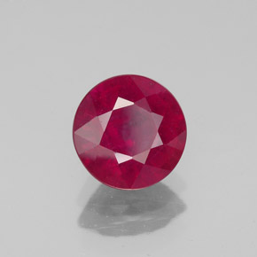 Rubi vermelho natural 1,80ct, corte redondo, VS-SI