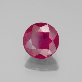 Rubi vermelho natural 1,77ct, corte redondo, VS-SI