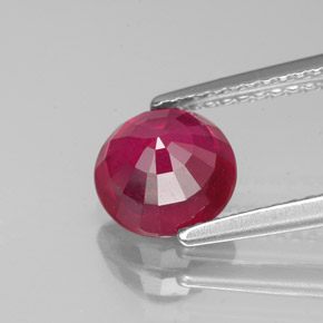 Rubi vermelho natural 1,77ct, corte redondo, VS-SI