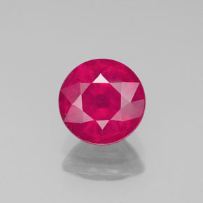 Rubi vermelho natural 1,71ct, corte redondo, VS-SI