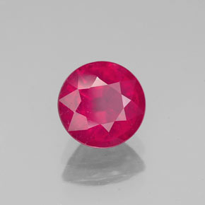 Rubi vermelho natural 1,71ct, corte redondo, VS-SI