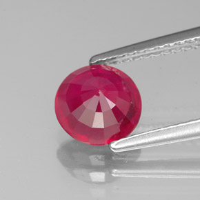 Rubi vermelho natural 1,67ct, corte redondo, VS-SI