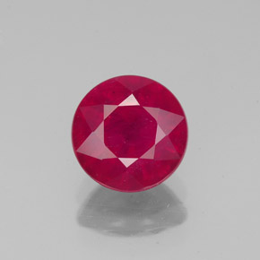 Rubi vermelho natural 1,89ct, corte redondo, VS-SI