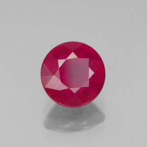 Rubi vermelho natural 1,89ct, corte redondo, VS-SI