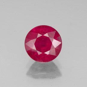 Rubi vermelho natural 1,66ct, corte redondo, VS-SI
