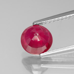 Rubi vermelho natural 1,66ct, corte redondo, VS-SI