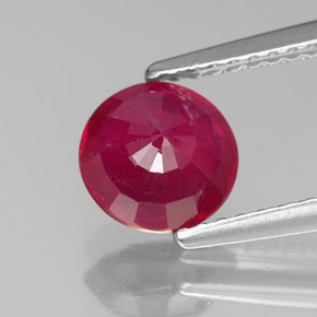 Rubi vermelho natural 1,50ct, corte redondo, VS-SI